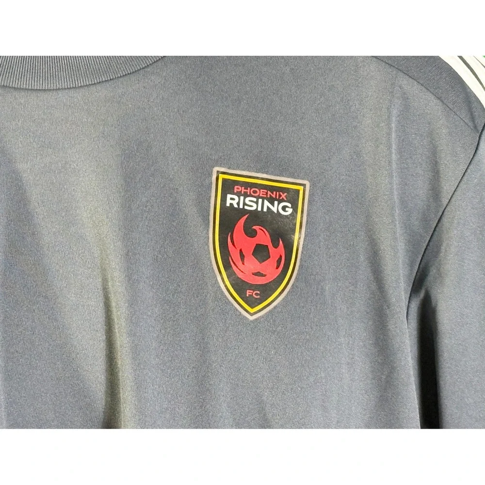 Adidas Soccer Jersey Mens Large Gray Phoenix Rising FC AeroReady DW6753 NEW